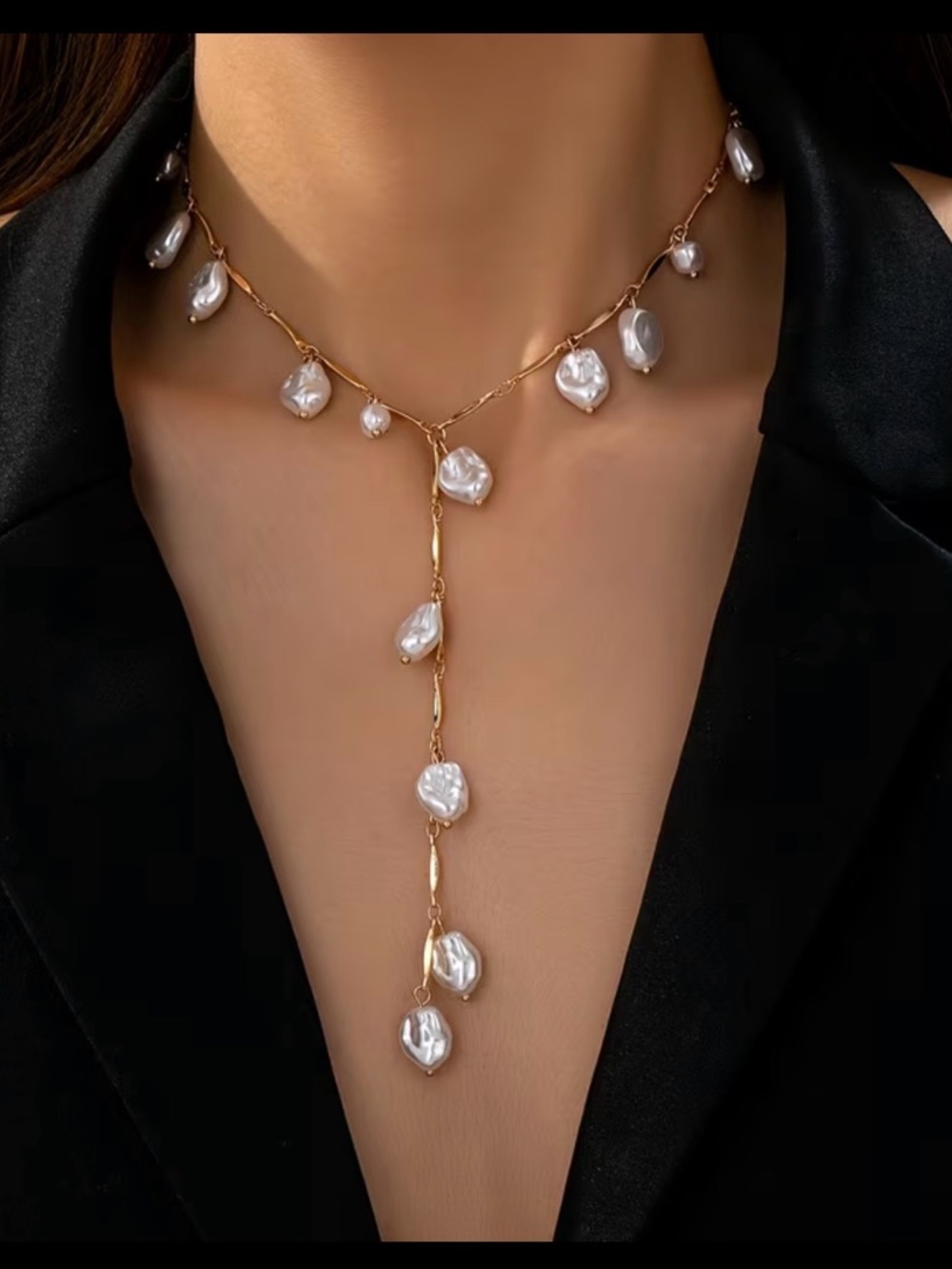 💫 HOST PICK💫 Gold Pearl Drop Lariat Necklace